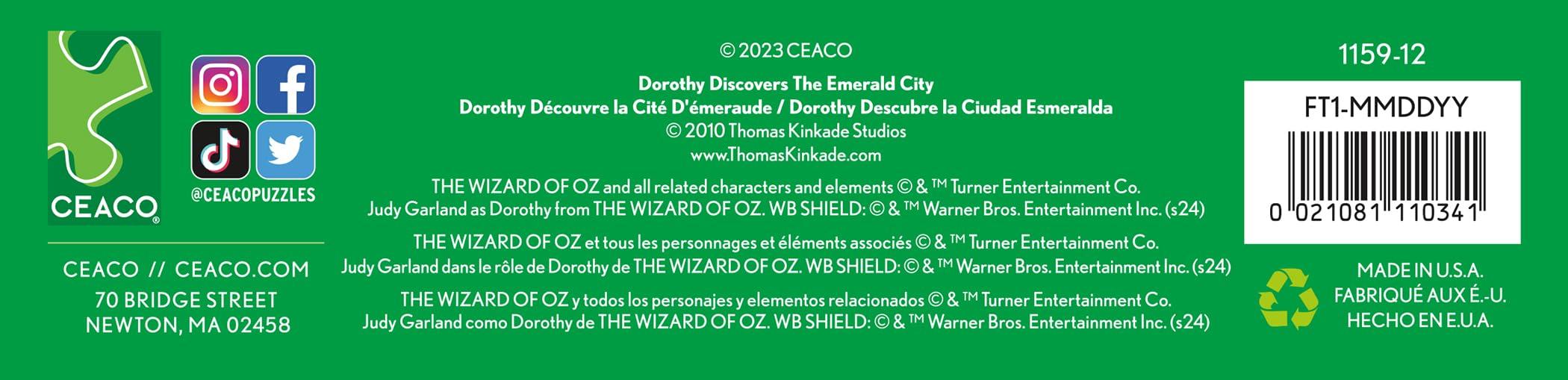 Ceaco Ceaco - Thomas Kinkade - The Wizard of Oz - Dorothy Discovers Emerald City - 750 Piece Glitter Jigsaw Puzzle