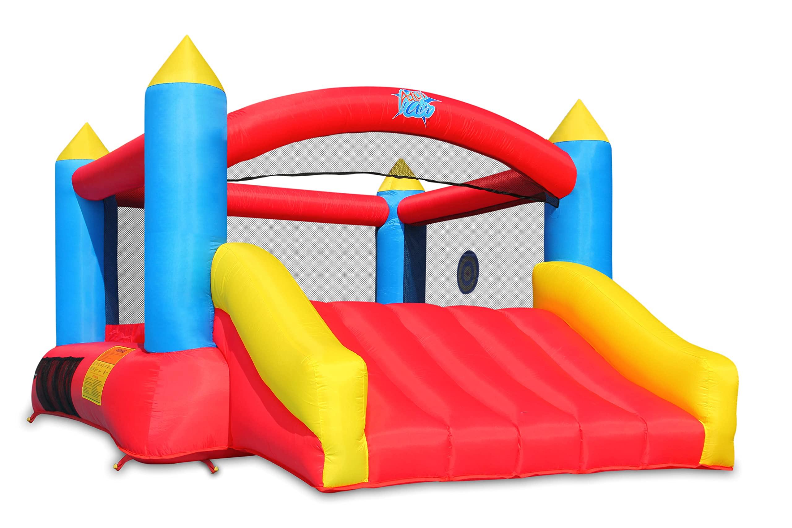 Action air ACTION AIR Bounce House, Inflatable Bouncer Without Air Blower, 450W/0.6HP Blower Needed to Operate, Durable Sewn with Extra Thick Material