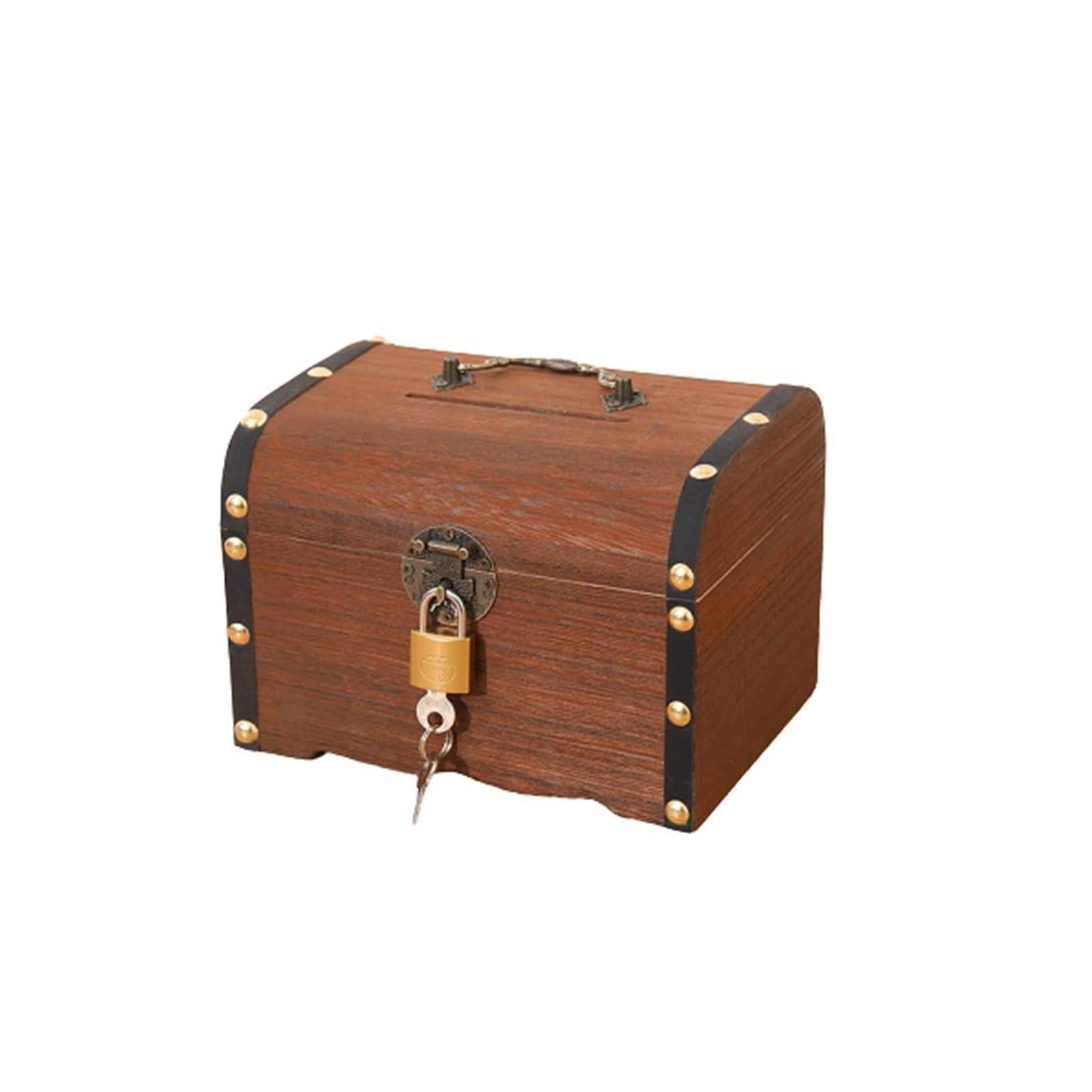 SEDFDD Deposit Money Bank Coin Bank Hand Wooden Coin Jars Adult Piggy Bank Unique Gift Room Decor Kids\' Money Banks Piggy Bank(Large)