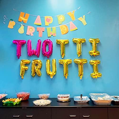 HEETON HEETON Twotti Frutti Birthday Decorations Balloons Twotti Fruity Cake Topper Second Fruit Pineapple Watermelon Balloon Garland Summer Birthday Party Supplies Decorations