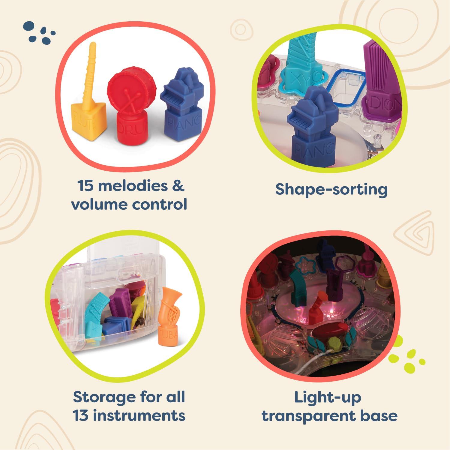Branford LTD B. toys - B. Symphony Musical Toy Orchestra for Kids 3+ Years 13 Musical Instruments for Classical Music for Babies and Toddlers Interactive Kids Music Toys with Lights and 15 Songs