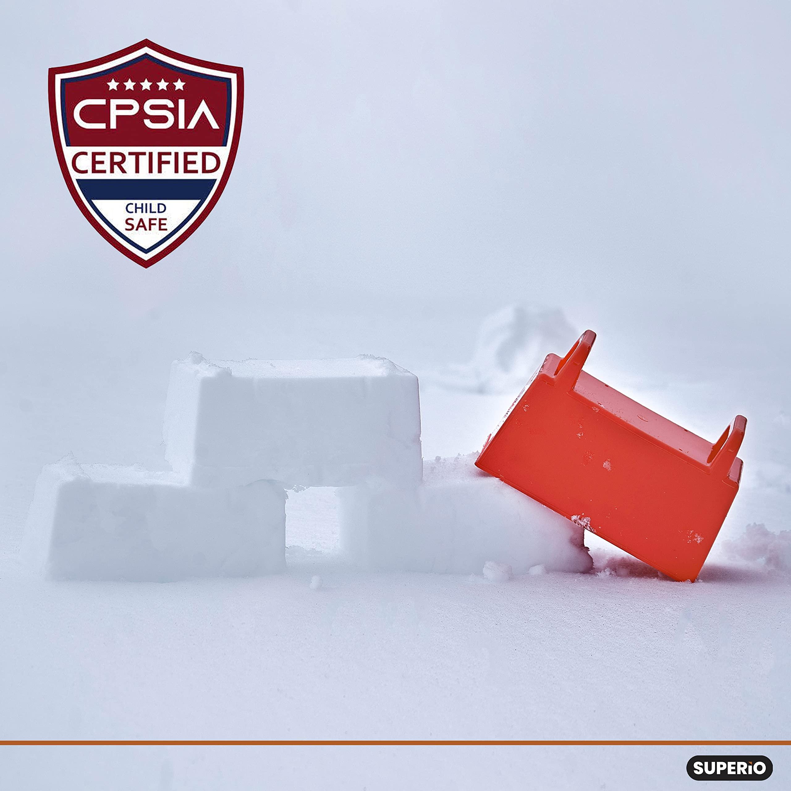 Superio Superio Snow Brick Maker Igloo Fort Block Form Outdoor Winter Snow Toys Sand Castle Building Kit for Adults and Kids Sandbox, Beach, Sand Toys (Red, 2)