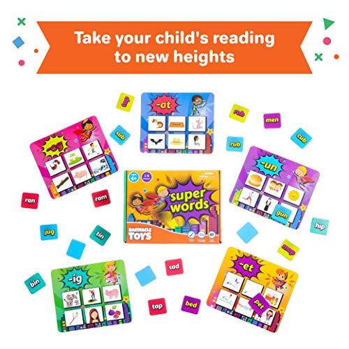 Melby Toys Super Words - CVC Word Builders, Phonics Games, Rhyming Words Game for Kids, Kindergarten Learning Games, Match it Puzzles for Toddlers, Learn to Read Game, CVC Words for Kindergarten Activities