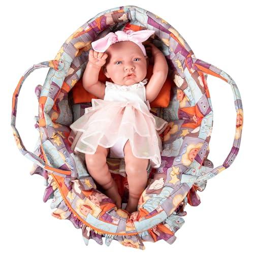 Rakki Dolli Rakki Dolli Doll Carry Cot Set Doll Carrier Soft Basket Bassinet, Includes 1 Cot and 1 Pillow, Fits for 18-inch American Girl Dolls 019