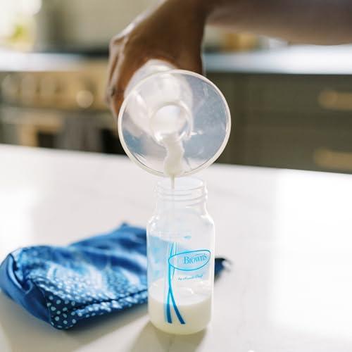 Dr. Brown\'s Dr. Brown's 100% Silicone One-Piece Breast Pump,Hands-Free Breast Milk Collector with Anti-Colic Options+ Baby Bottle (4 oz/120 mL),Level 1 Nipple,Travel Lid and Travel Bag