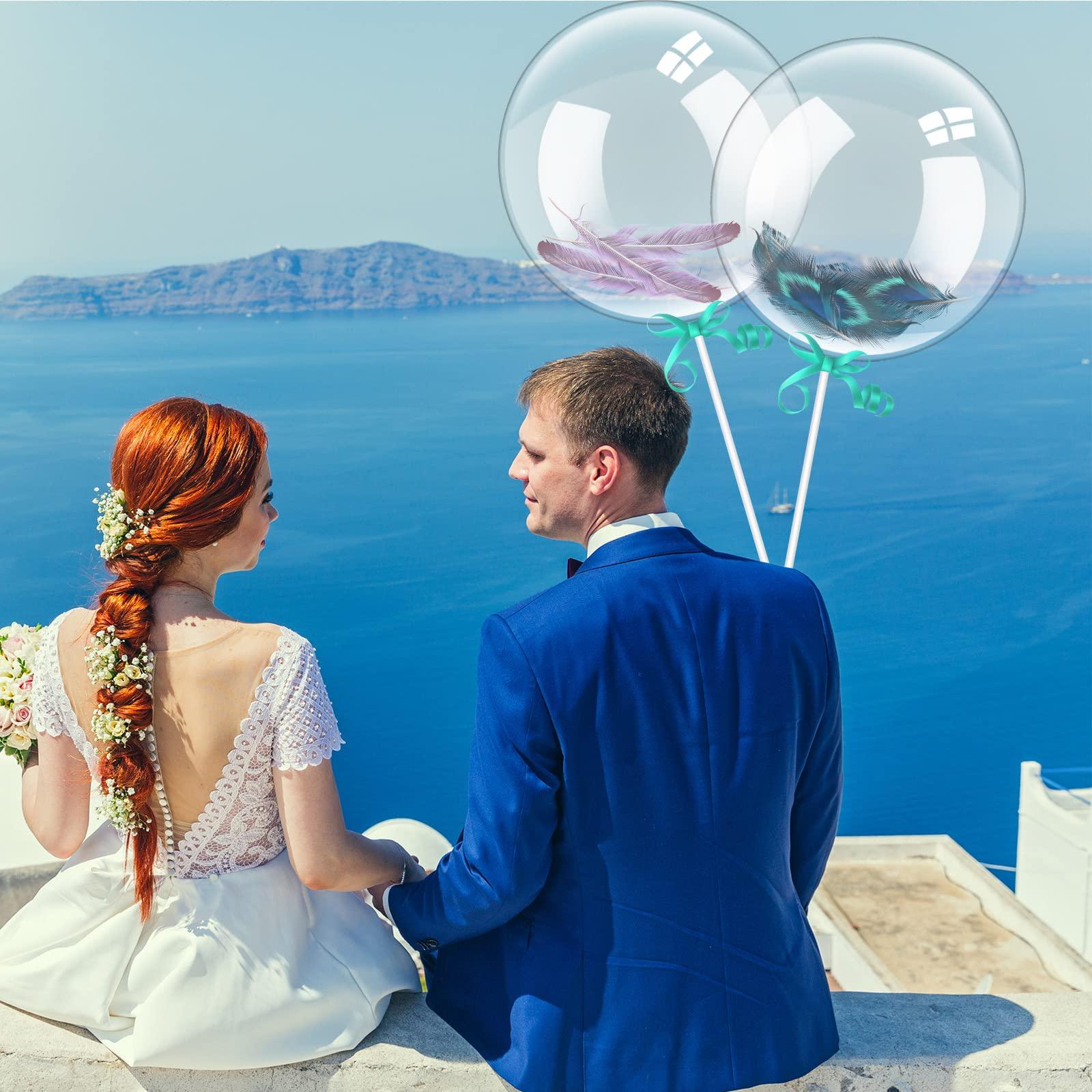 Chivao 100 Pcs Clear Bobo Balloons Large Transparent Stuffing Balloons Pre Stretched Latex Balloons for Christmas Wedding Birthday Party Decorations (24 Inches)