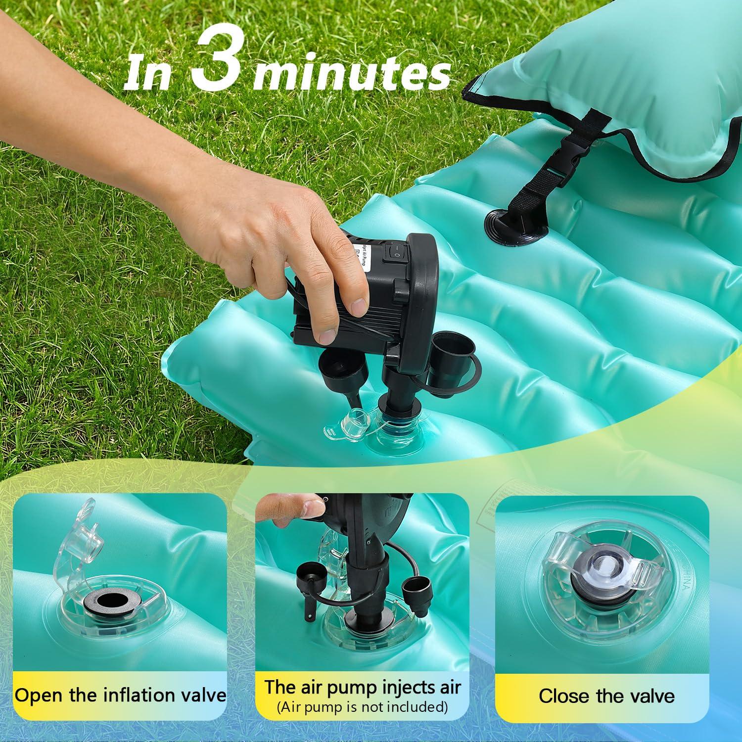 Sunrio Sunrio 114'' X 72'' Giant Inflatable Floating Mat-Pool Float Lake Floats for Adults with Pool Hammock Pool Mats for Floating Swimming Pool, Beach, Lake for Summer Water Party