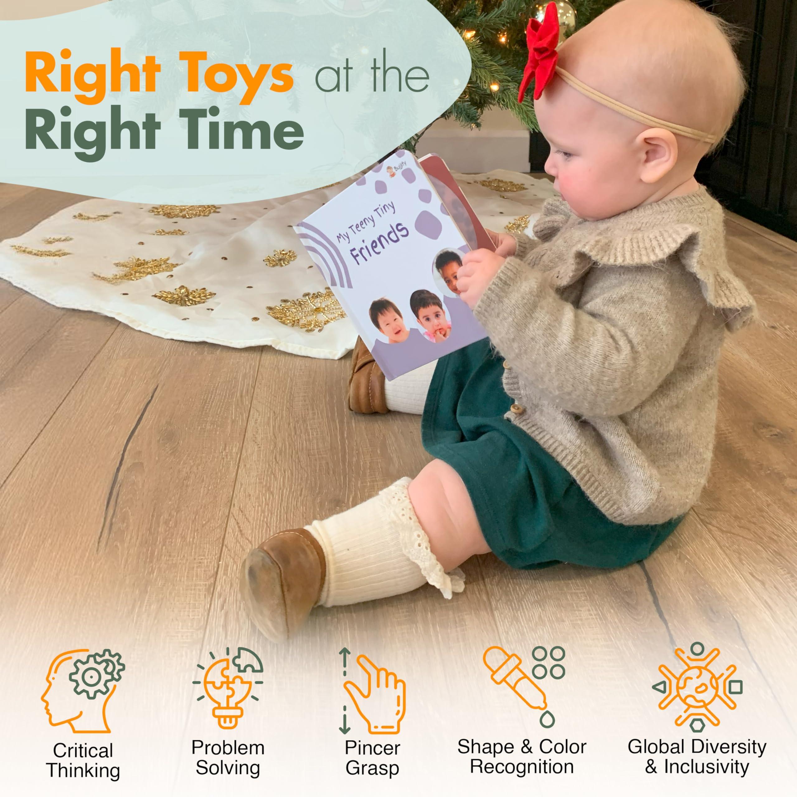 Bujjify Bujjify Montessori Toy Set 11-12 Months Baby Toys- 1 Year Birthday Gift, Push Ball, Shape Puzzle, Popup Toy, Pincer Grasp, Diversity Board Book, Picture Cards, Brain Development Toddler Toy