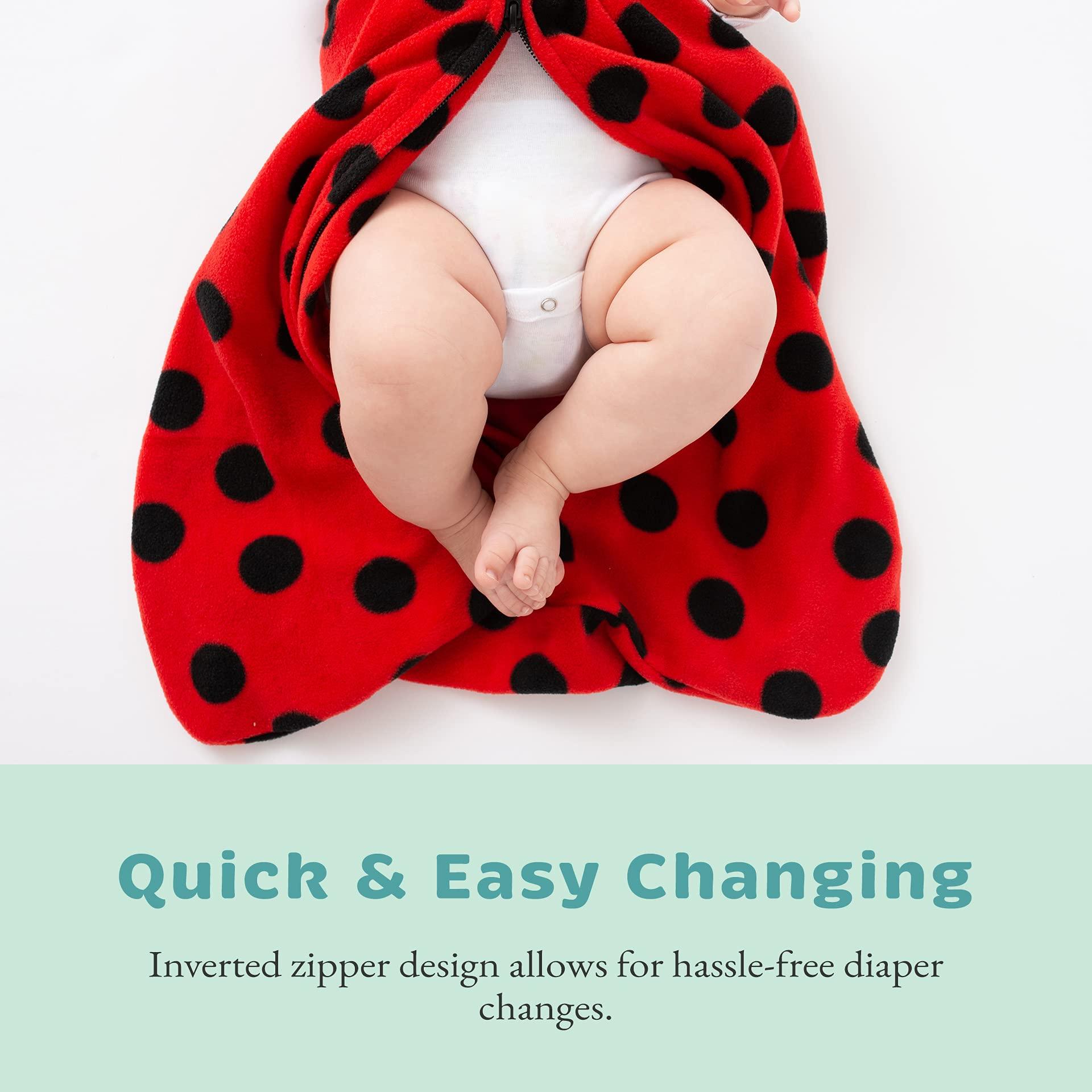 Cuddle Club Baby Fleece Sleep Sack - Infant Wearable Blanket Newborn Swaddle Sleepbag & Hat Caterpillar