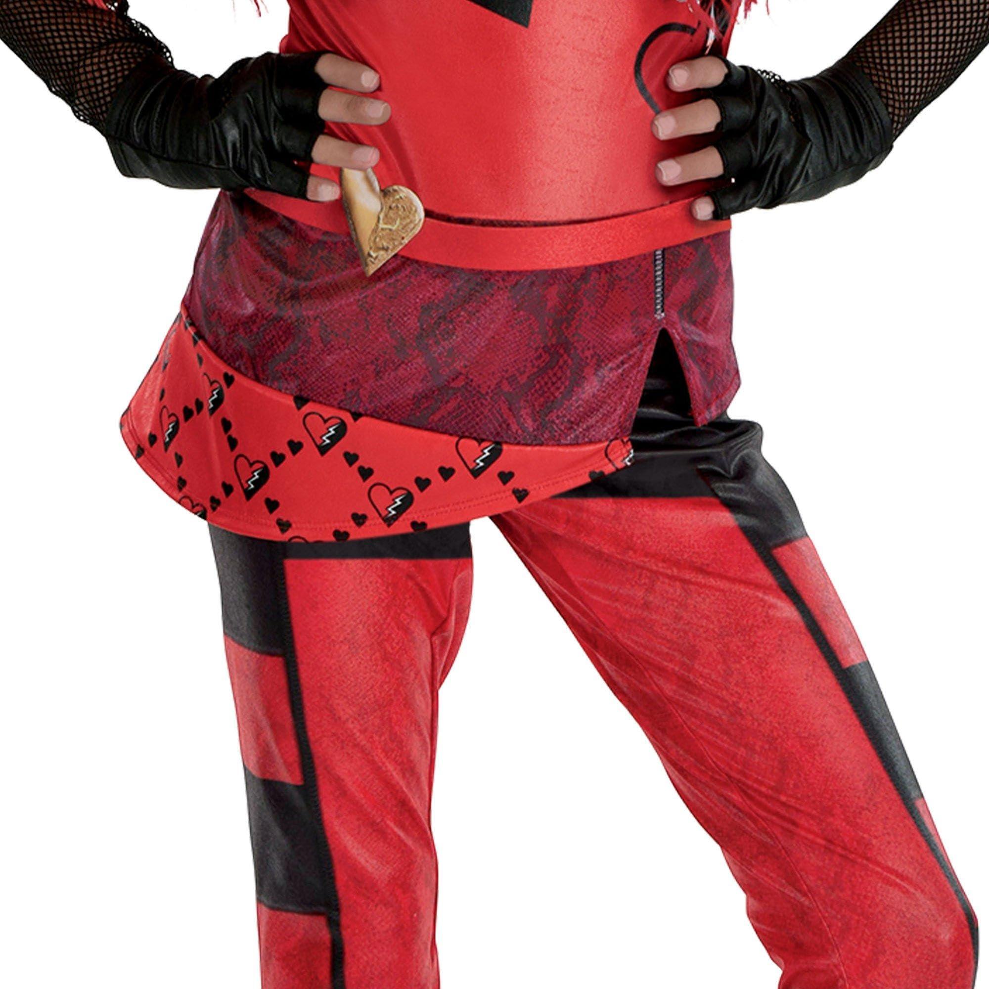 Party City Party City Red Costume for Girls - Disney Descendants 4 The Rise of Red Costume Includes Shirt with Attached Jacket, Pants, Belt, & Gloves - Costumes for Halloween, Birthday Parties, & Themed Events