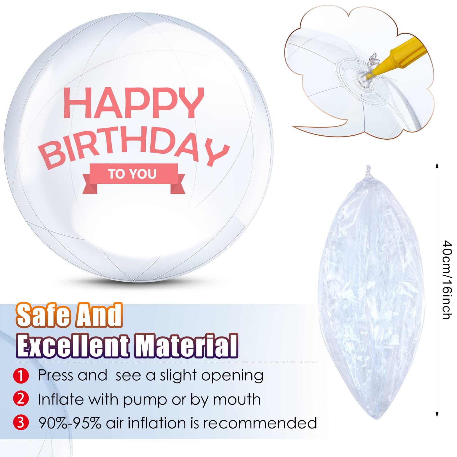 Hungdao Hungdao 12 Pieces Inflatable Clear Beach Ball Inflatable clear balls for Halloween Party DIY Ball Transparent Swimming Pool Ball Party Decorations Favors Supplies(16 Inch, 24 Inch)