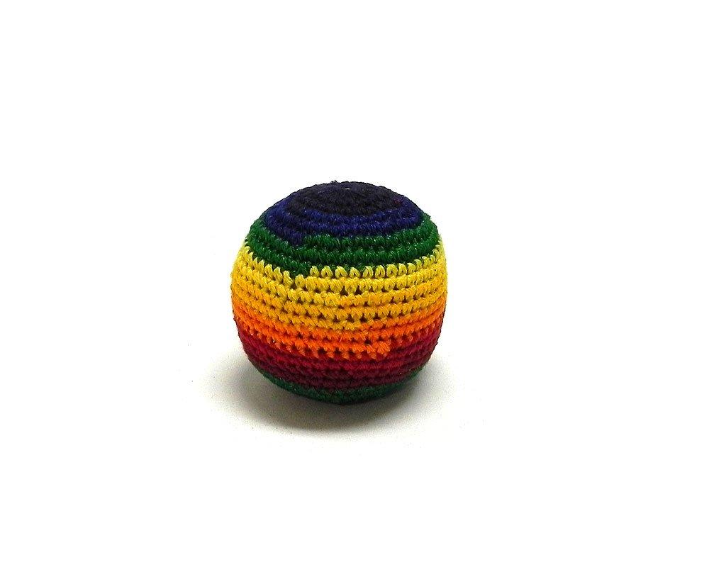 Mia Jewel Shop Mia Jewel Shop Rainbow Multicolored Crochet Striped Geometric Pattern Hacky Ball Foot Bag Kick Sack - Handmade Gifts Tribal Guatemalan Toys One Size