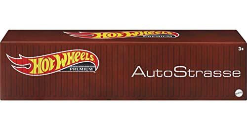 Hot Wheels Hot Wheels Strasse, Autobahn, Autostrasse Container Set, 5 1:64 Scale Cars in Collectible Container, Metal/Metal & RealRiders, for Collectors