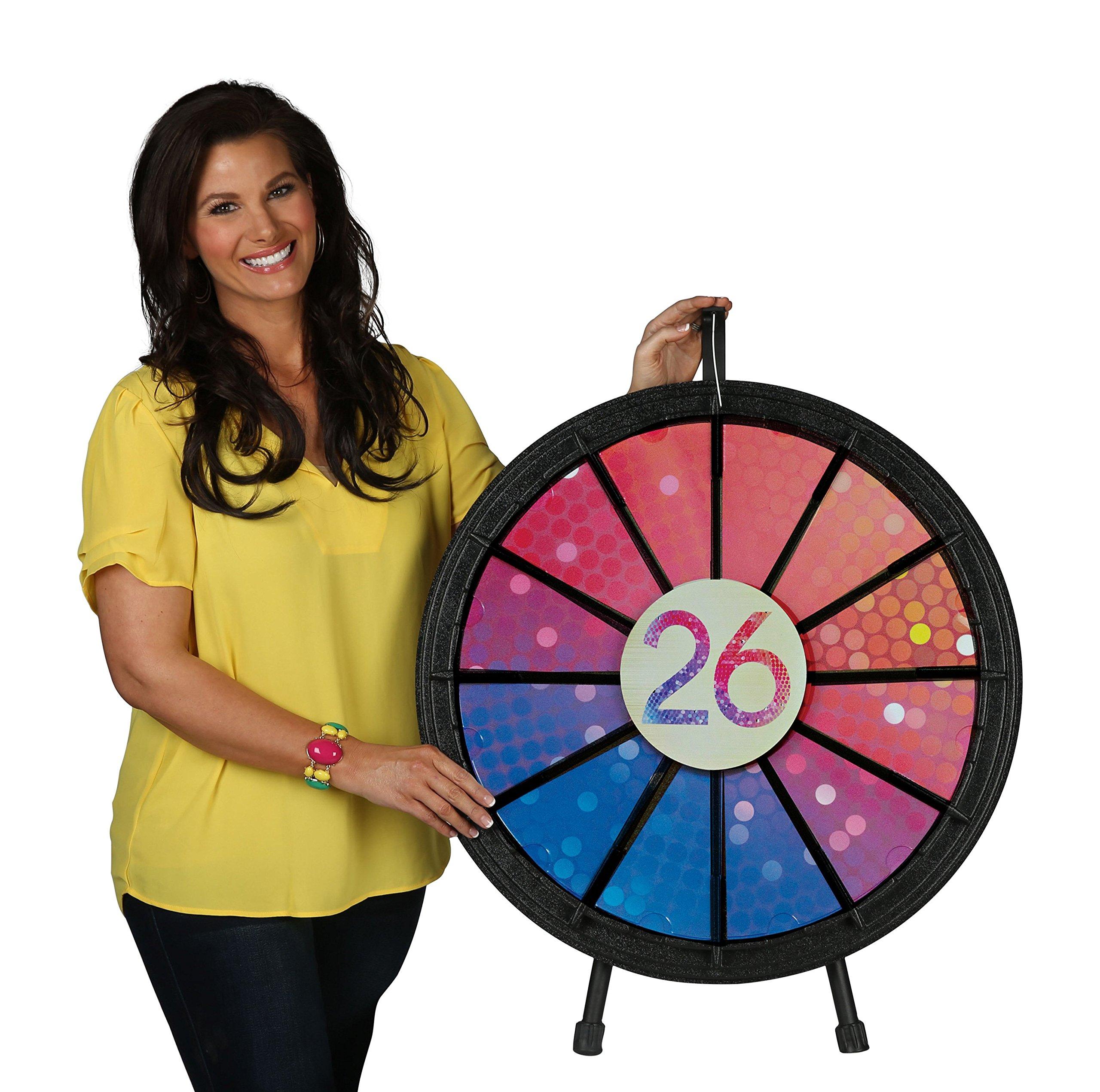 Prize Wheels R Fun Tabletop Prize Wheel 12 Slots Spin The Wheel Game for Carnivals, Trade Shows Sturdy ABS Plastic and Collapsible Steel Frame (26 Inch Diameter)