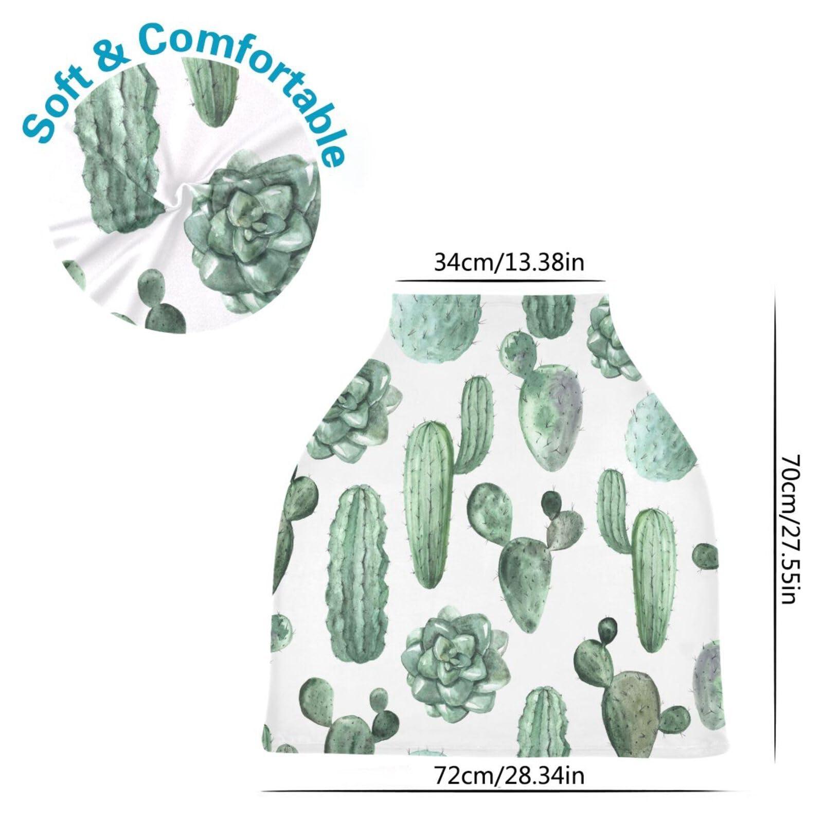 WELLDAY WELLDAY Baby Car Seat Covers Exotic Cactus Stretchy Breastfeeding Scarf Breathable Infant Carseat Canopy Nursing Covers Multi Use for Stroller High Chair Shopping Cart Boys and Girls
