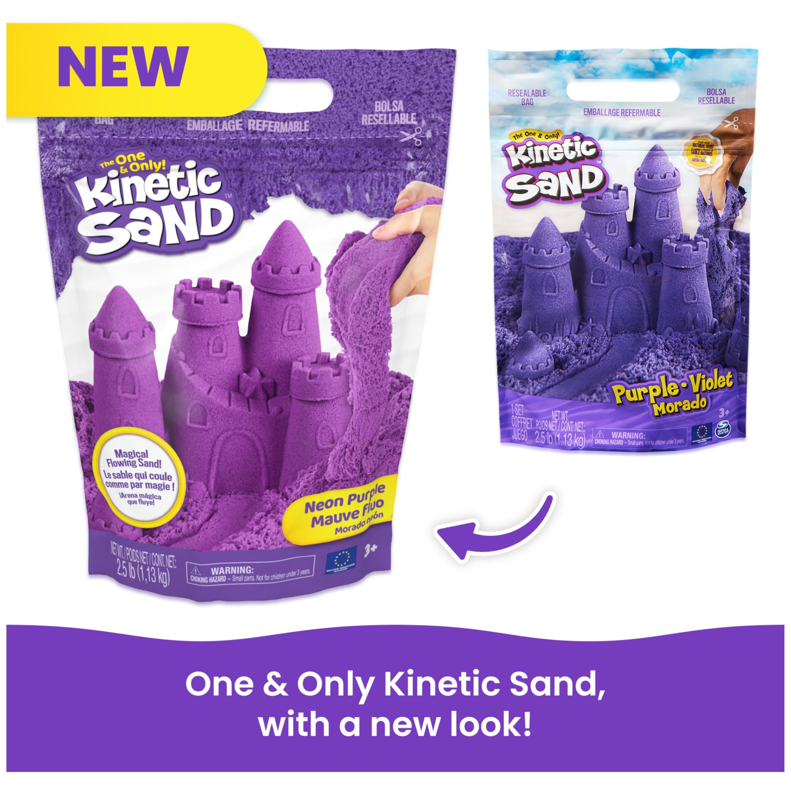 Kinetic Sand Kinetic Sand, 2.5lbs Purple Play Sand, Moldable Sensory Toys for Kids, Resealable Bag, for Ages 3 and up