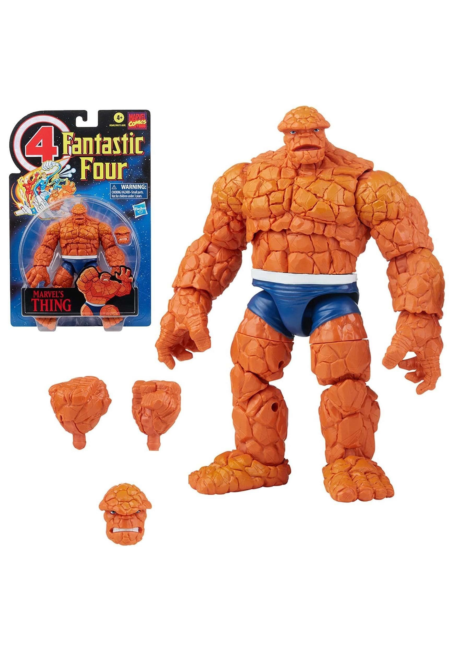 Marvel Marvel Hasbro Legends Series Retro Fantastic Four Thing 6-inch Action Figure Toy, Includes 3 Accessory