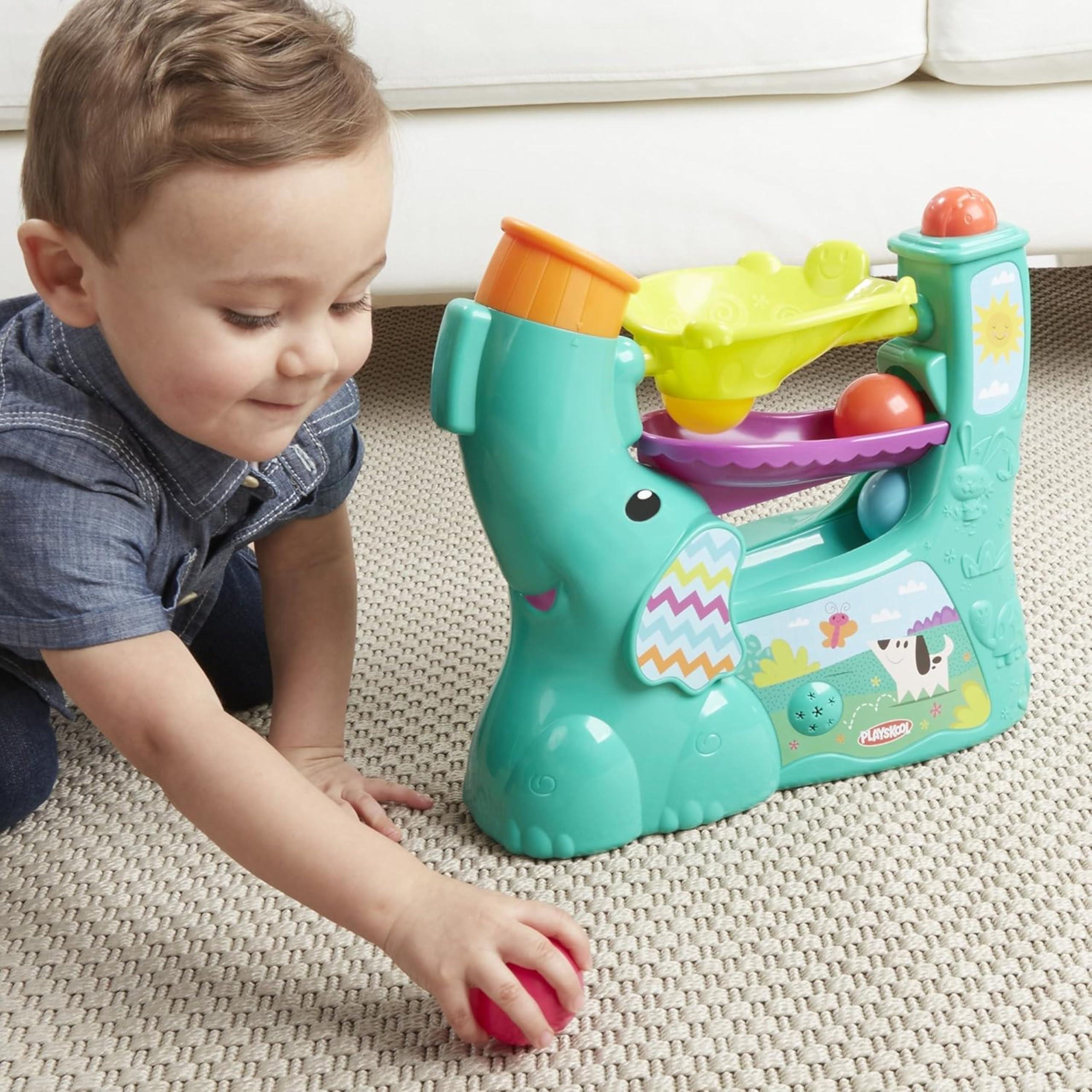 Hasbro Playskool Chase \'N Go Ball Popper Toy for Active Babies and Toddlers with 4 Colorful Balls For Boys Girls and Kids Ages 9, 10, 11, 12 Months and Up