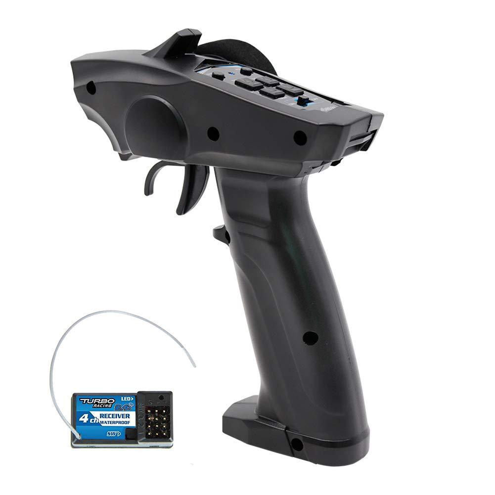 01 02 015 01 02 015 RC Car Transmitter, Throttle Fine Tuning Remote Control Receiver 2 Speed Adjustment 2.4GHz 4CH with LED Light for Electrical Equipments