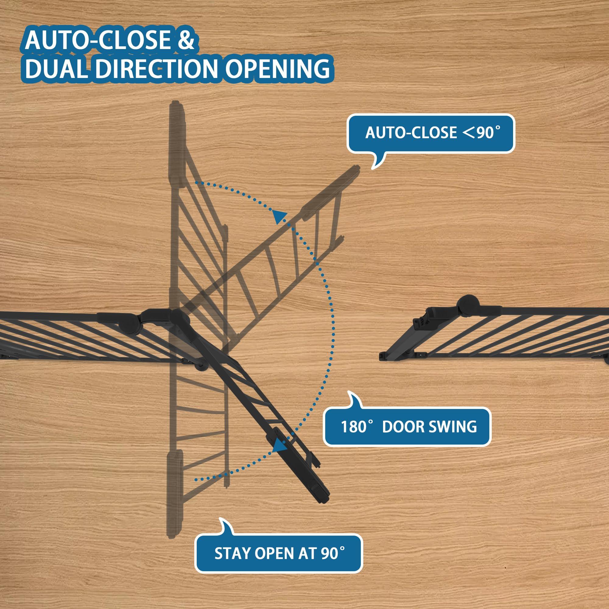 BalanceFrom BalanceFrom Easy Walk-Thru Safety Gate for Doorways and Stairways with Auto-Close/Hold-Open Features, 29-Inch Tall, 205-Inch Wide, Graphite