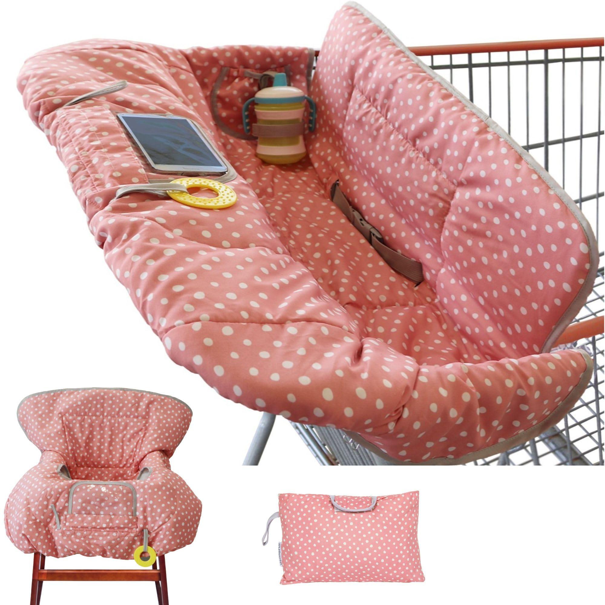Suessie Suessie Shopping Cart Cover and High Chair Cover, Pink Dots