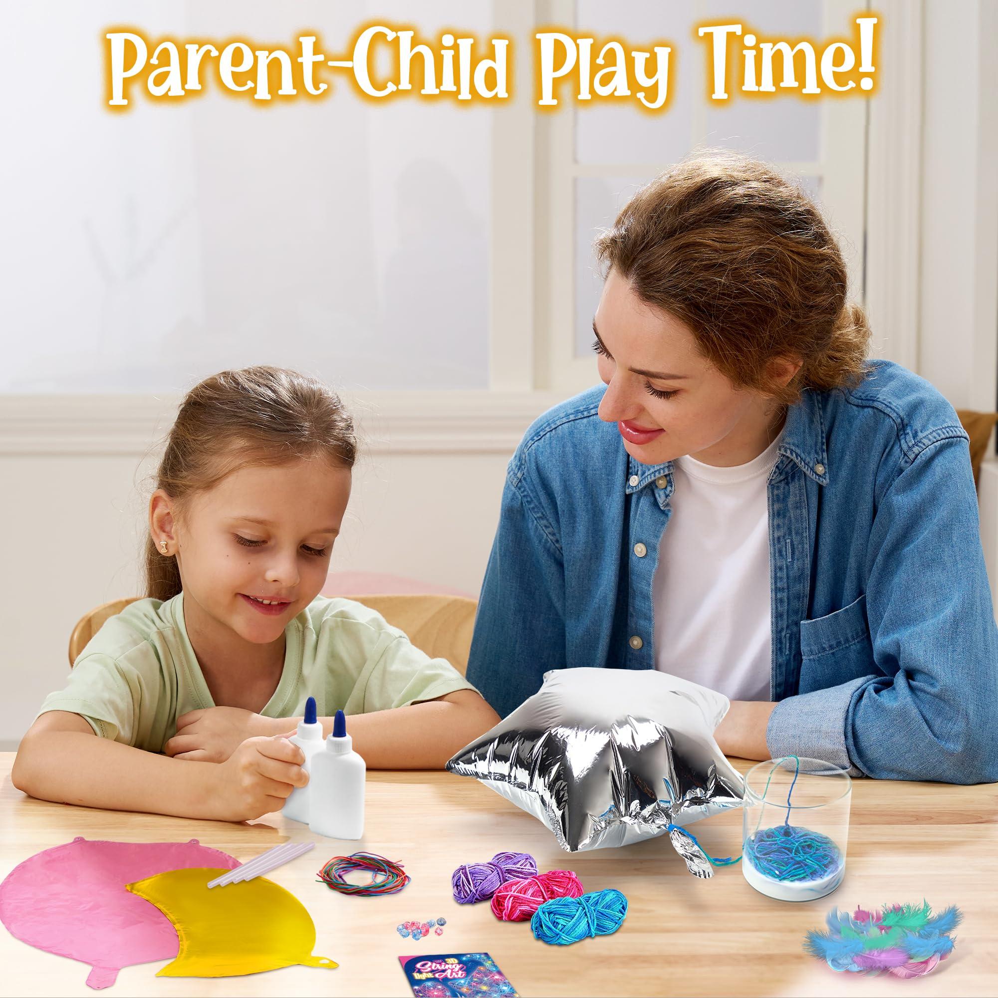 Klever Kits Klever Kits 3D String Art Kit and 16 Projects Gem Art Set for Kids, Mess-Free Arts and Crafts Kits, Make Your Own Light and Painting, Birthday Gifts for Girls and Boys Ages 6-12