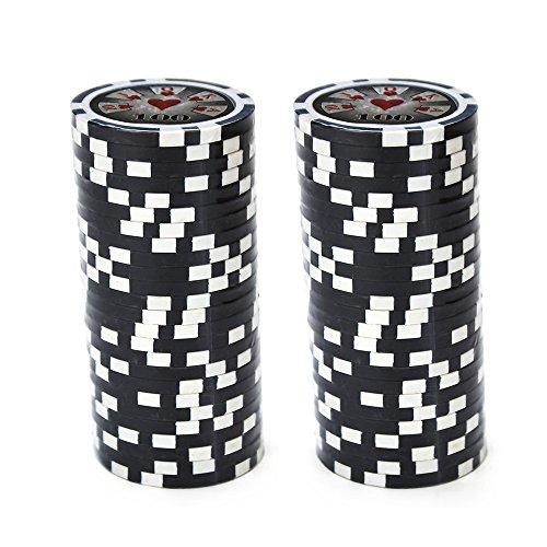Brybelly Brybelly Hi-Roller Poker Chip Heavyweight 14-Gram Clay Composite – Pack of 50 ($100 Black)