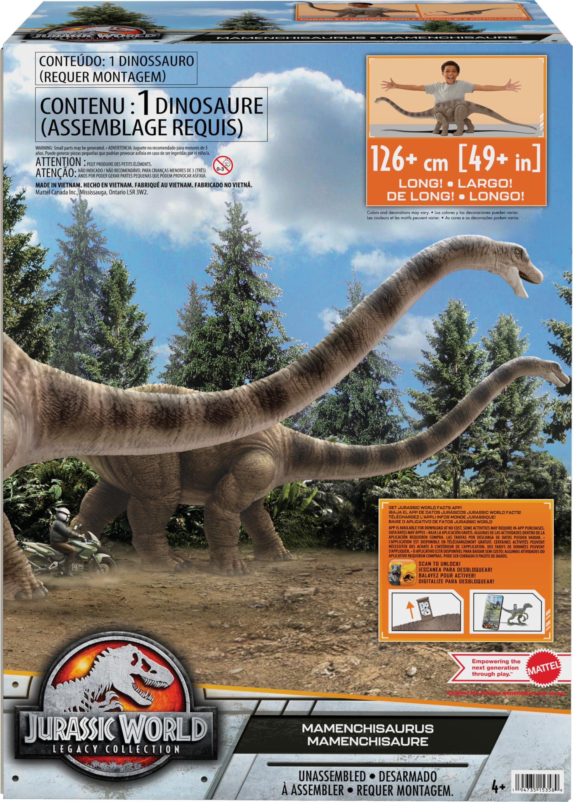 Mattel Mattel Jurassic World Legacy Collection The Lost World: Jurassic Park Mamenchisaurus Big Possible Dinosaur Toy Figure with Physical and Digital Play