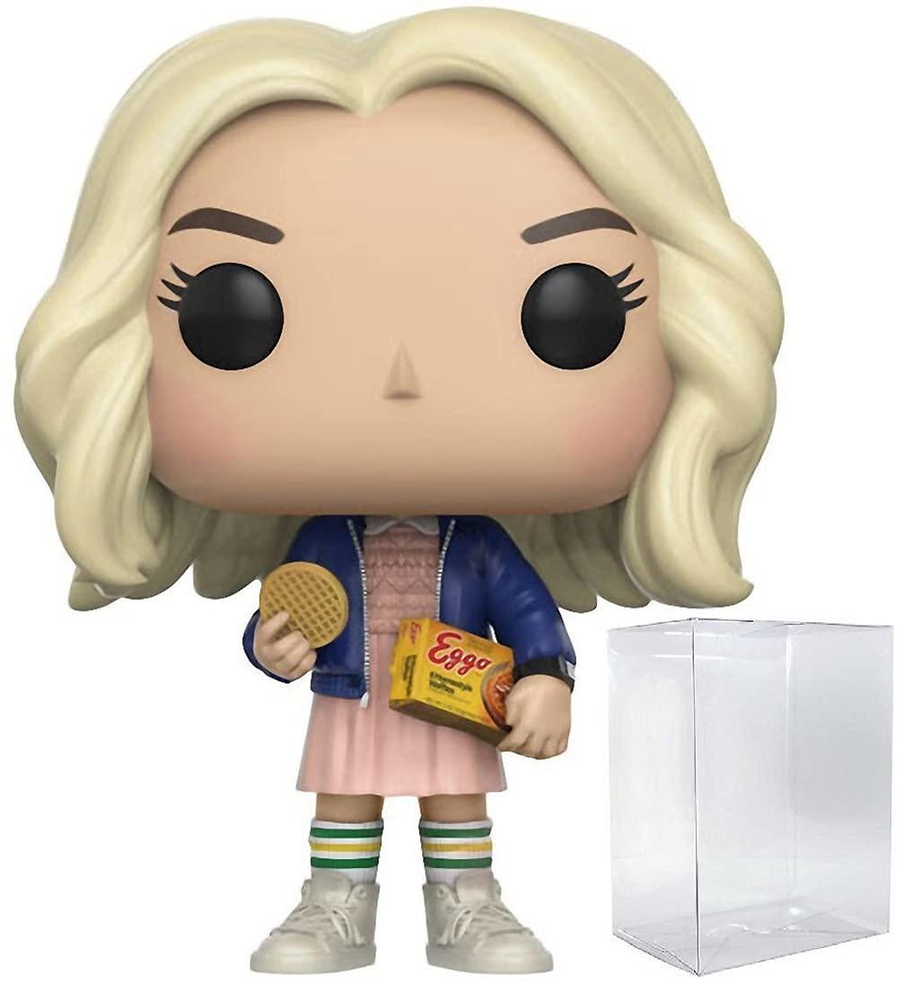POP Funko POP [Stranger Things] - Eleven in Wig with Eggos Limited Edition Chase Pop! Vinyl Figure (Bundled with Compatible Pop Box Protector Case), Multicolor, 3.75 inches