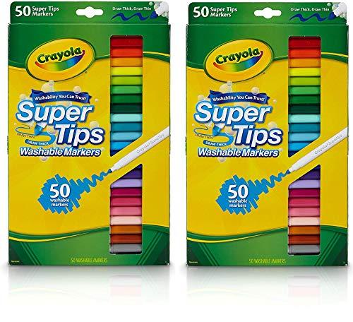 Crayola Crayola Super Tips Markers, Washable Markers, Gift, 50 Count-2 Pack