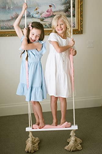 Krasivo Pink Baby Swing Set with Soft Cushion and Hardware