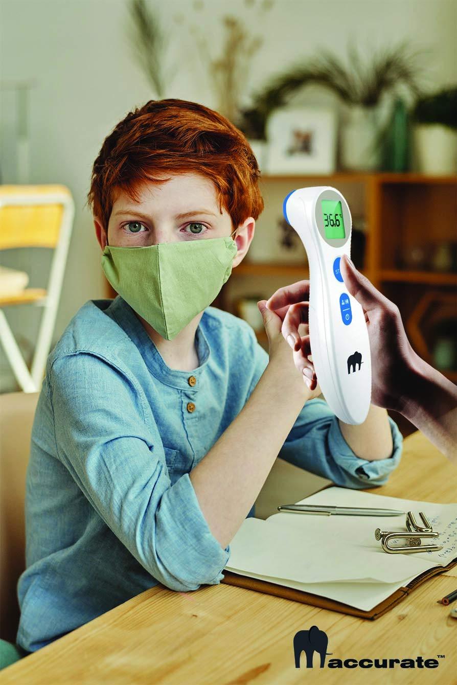 MACCURATE Forehead Thermometer, No Touch Home Use Digital for Adult & Kids, Sleek Infrared Temporal Fever Thermometer Fast and Accurate Reading with Backlight LCD Screen - Fahrenheit & Celsius