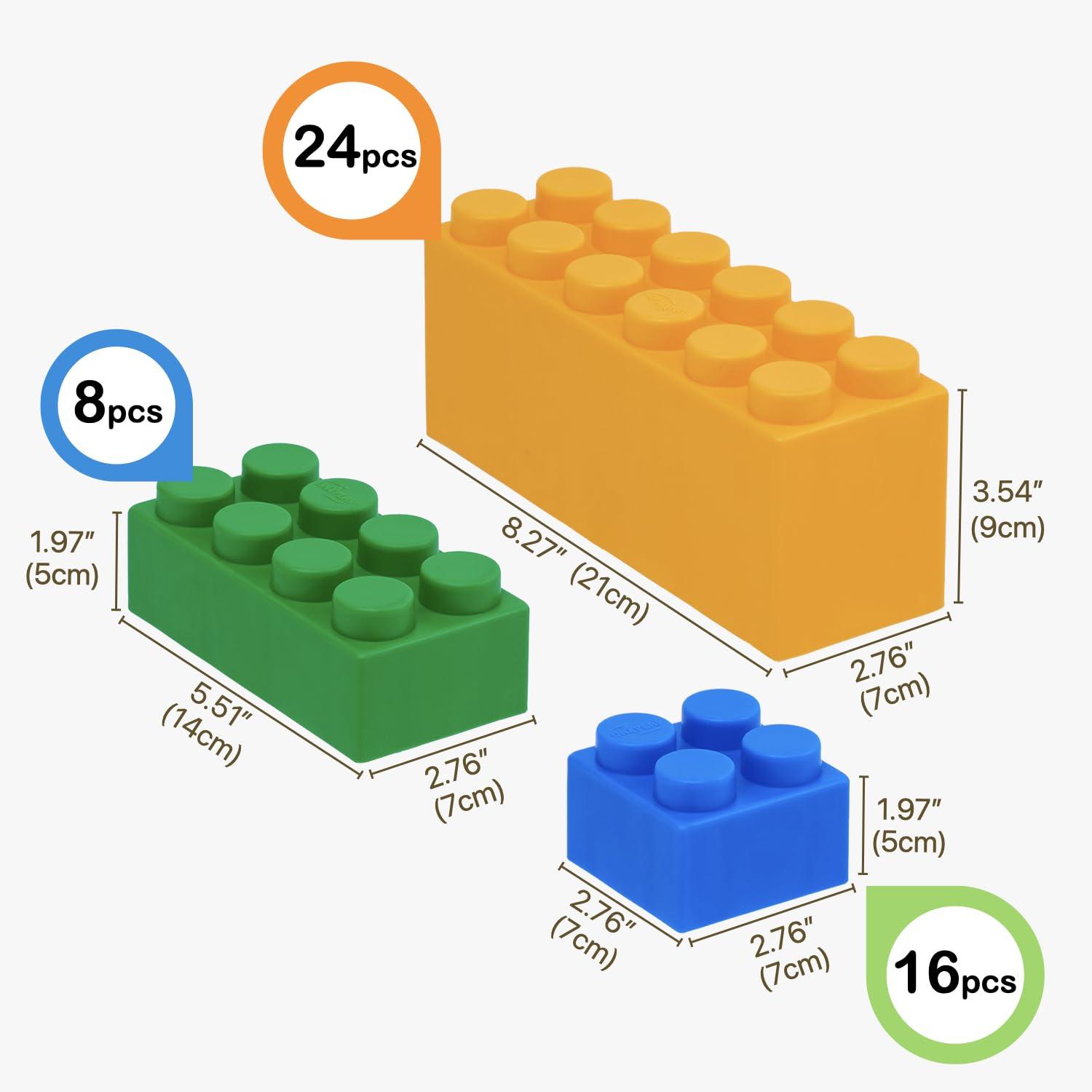 UNiPLAY UNiPLAY Giant Plump Toddler Soft Building Blocks - 48-Piece Stacking Set for Early Cognitive Development and Creative Play - Ages 3 Months+