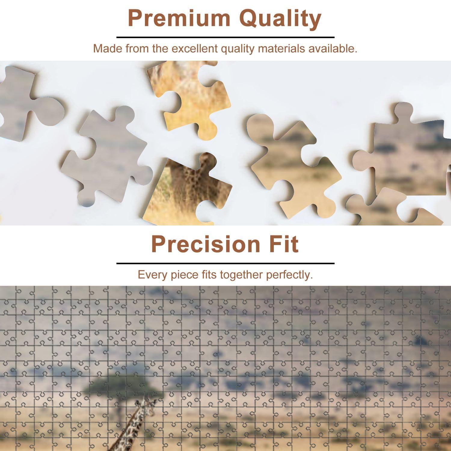 VETEB VETEB Jigsaw Puzzles 1000 Pieces for Adult African Animals Dreamy Kenya Scene Puzzle Game for Family Wooden Puzzle Toy Educational Games Puzzles for Home Decor