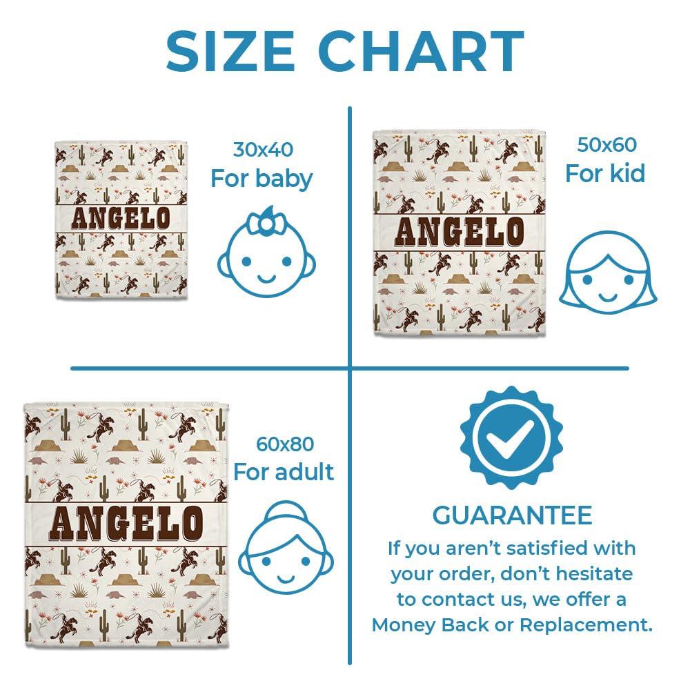 Hyturtle Hyturtle Personalized Name Western Baby Blanket, Wild West Baby Boy Swaddle Blanket, Cowboy Baby Blankets, Soft Fleece Blanket, Baby Western Blankets for Newborn Infant Toddlers Kids