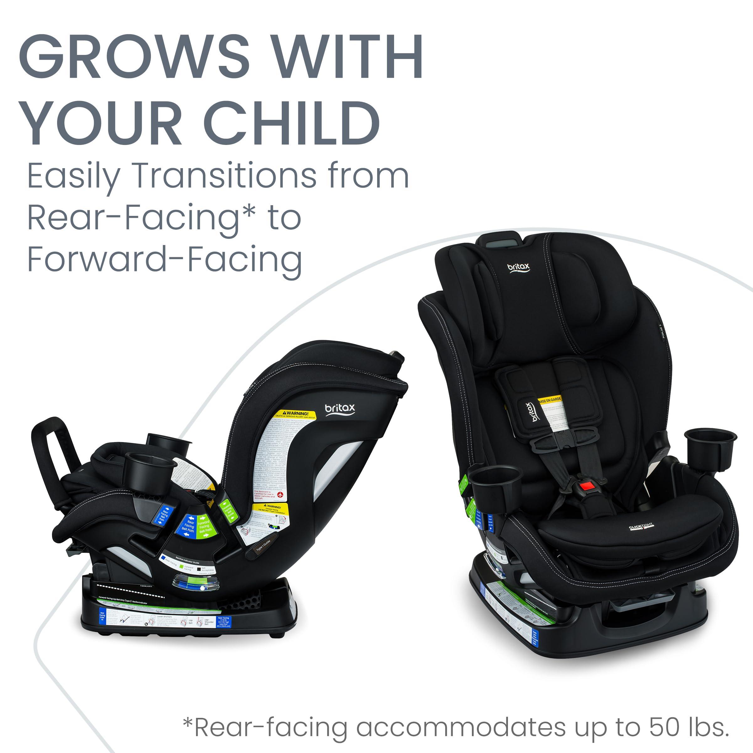 BRITAX Britax Poplar S Convertible Car Seat, 2-in-1 Car Seat with Slim 17-Inch Design, ClickTight Technology, Onyx