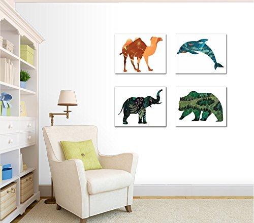 Children Inspire Design Animal Habitat Collection (Set of Four 24x36 Inch Print Wall Art Prints), Nursery Decor, Kid's Room Decor, Gender Neutral Nursery Decor, Baby Room, Playroom Decor, Nursery Rhyme