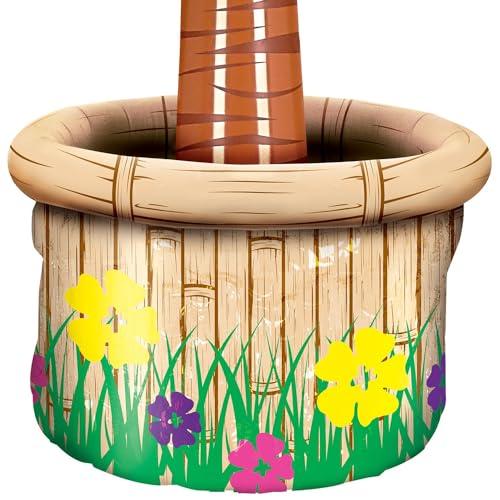 TCS Party Bundles Inflatable Palm Tree Cooler & Luau Buffet Cooler 2 Piece Bundle