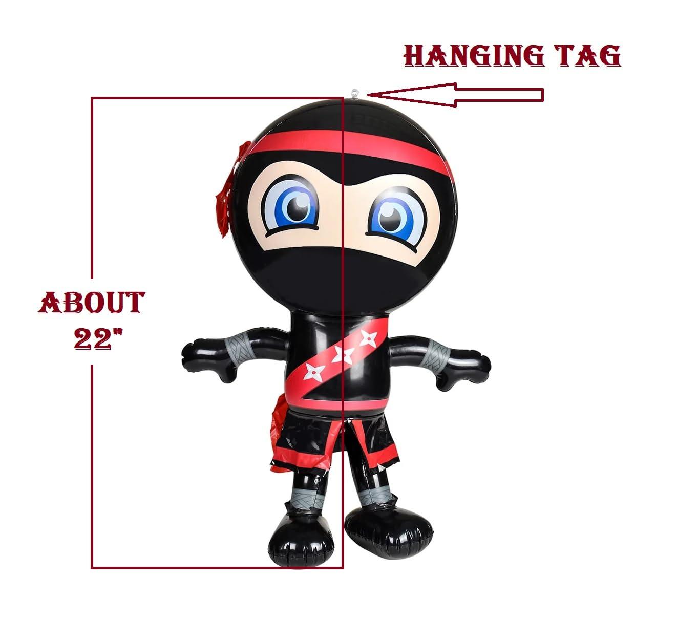 Zugar Land Zugar Land Inflatable NINJAS (22 Inch) Red and Blue Inflate Balloons for Birthday Martial Art Themed Party Decoration. With Hanging Tag. (One Pack - Random Color)