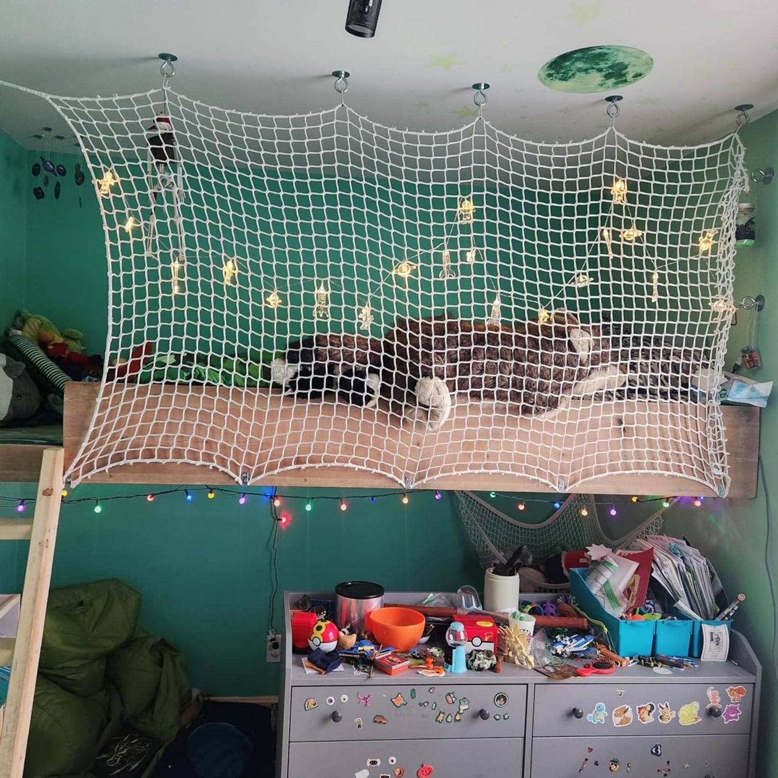 MYJIO MYJIO White Safety Net Pet Safety Net Stair Fall Prevention Net Garden Decoration Net6mm Thick Wear-ResistantMultifunction (Color : White5cm mesh, Size : 5x5m(16x16ft))