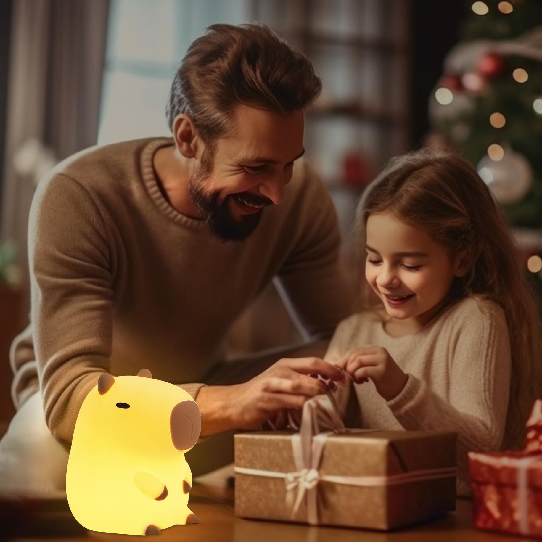 YuanDian YuanDian Capybara Night Light, Cute Nursery Lamp for Kids, Girls, Women, Teen, and Babies. Decorate Kids' Bedroom with Adorable Silicone Capybara Nightlights