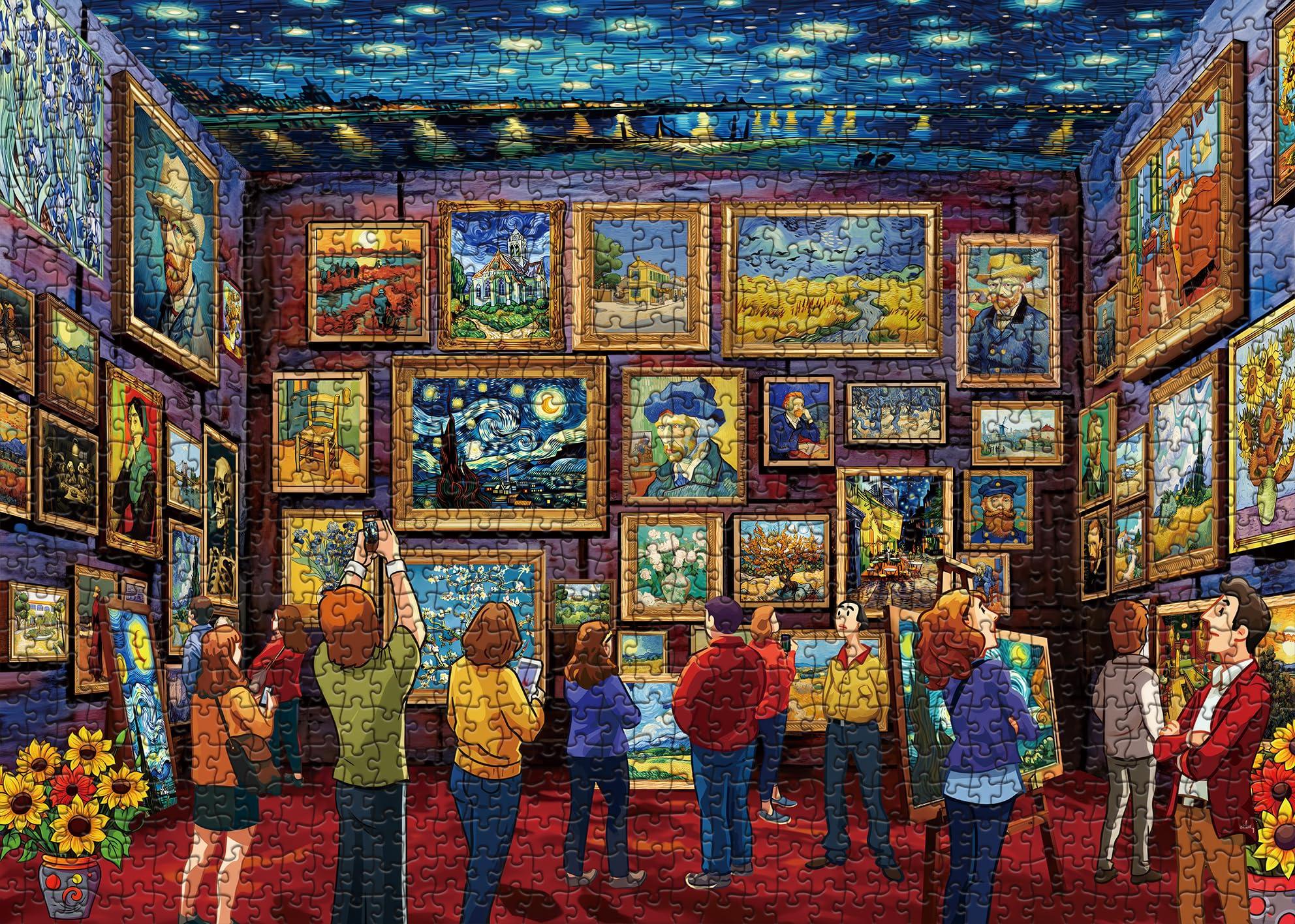BBOLDIN Van Gogh Puzzle 1000 Piece Puzzles for Adults, Art Painting Jigsaw Puzzles Starry Night Puzzle, Sunflower Iris Challenging Puzzles for Adults as Family Game Home Decor
