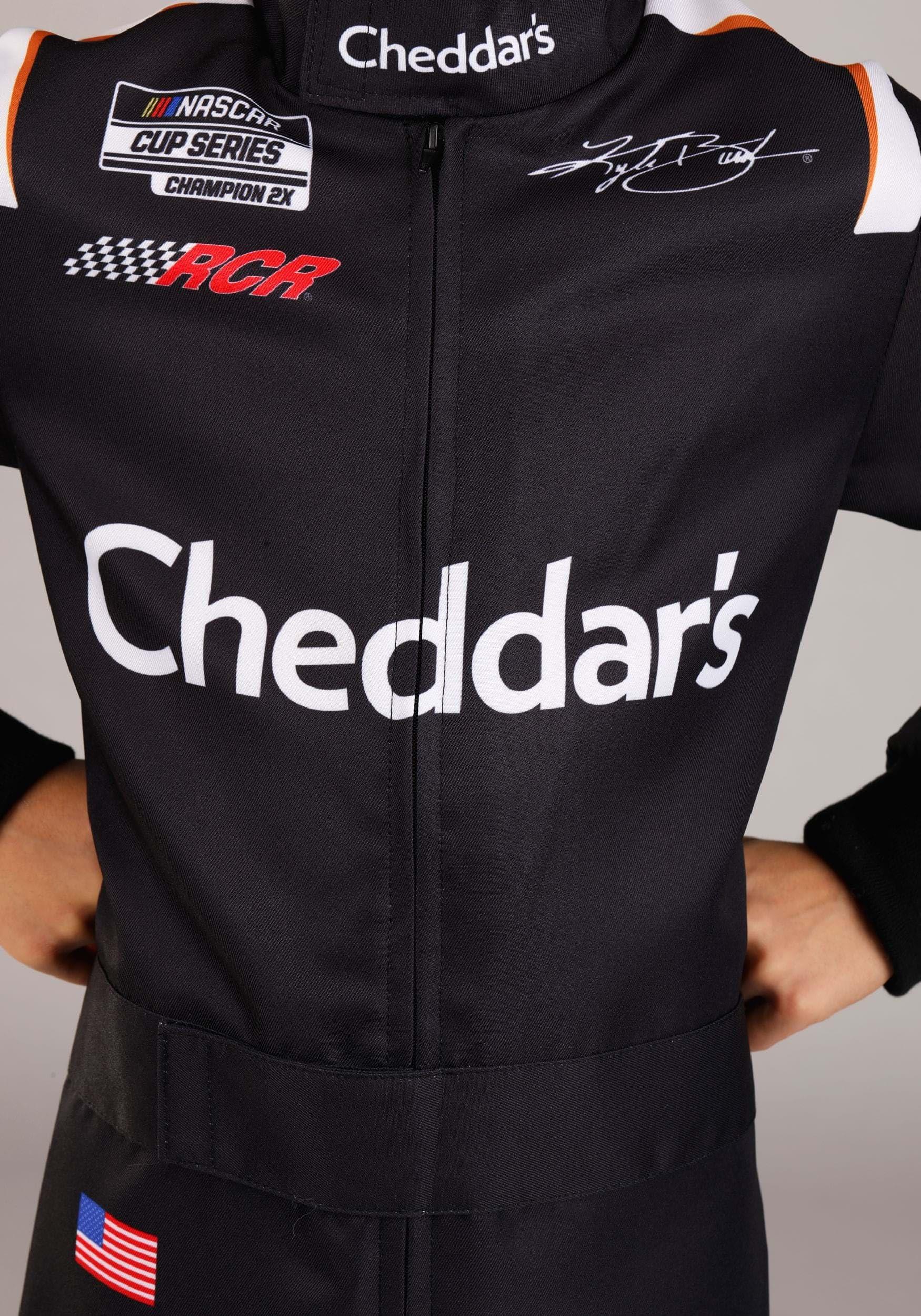 Fun Costumes Boy\'s Official NASCAR Kyle Busch Cheddars Uniform - Kids Racing Jumpsuit Costume | Ideal for Halloween Small