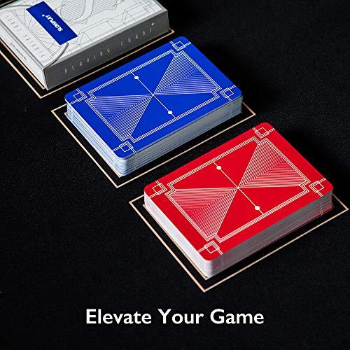 SLOWPLAY SLOWPLAY 100% Plastic Playing Cards, 2-Deck Poker Card Set, Jumbo Index, Poker Size, Superior Flexibility and Durability, Waterproof & Washable, Professional Playing Cards for Texas Hold’em Poker