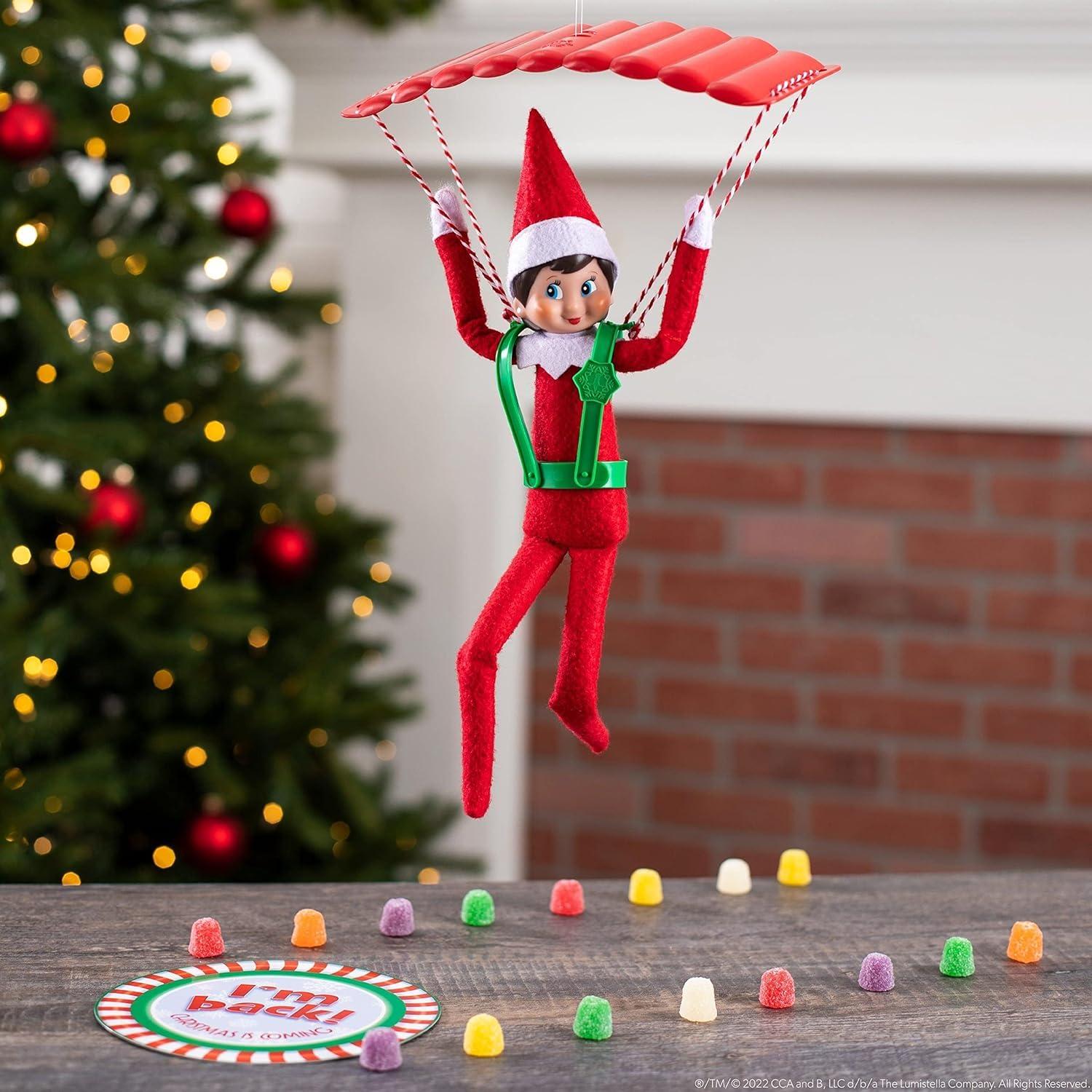 The Elf on the Shelf The Elf on the Shelf Christmas Tradition Box Set with Elf (Light Tone Girl), Story Book and Scout Elves at Play Glide and Go Accessory Set (Multi-Item Bundle)
