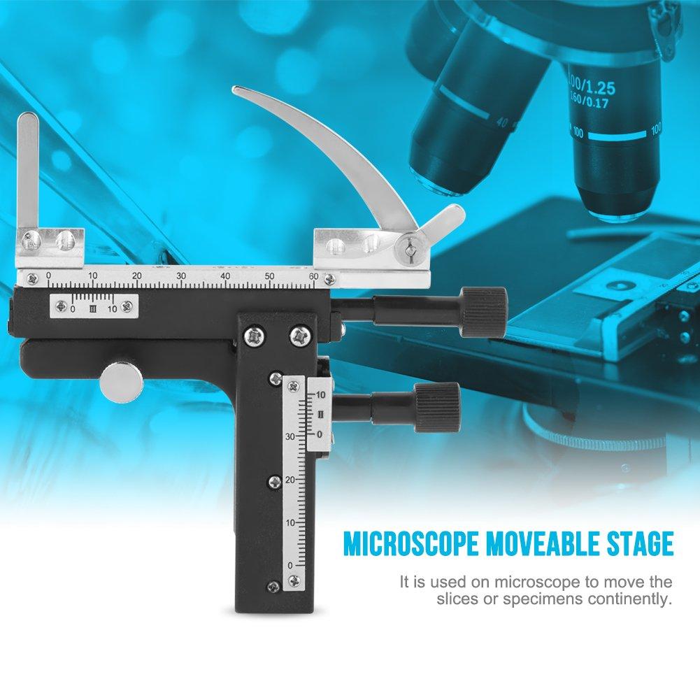Zetiling Microscope Moveable Stage,Attachable Caliper Vernier with Scale Microscope Attachable Mechanical Stage X-Y High-Precision Vernier Biological