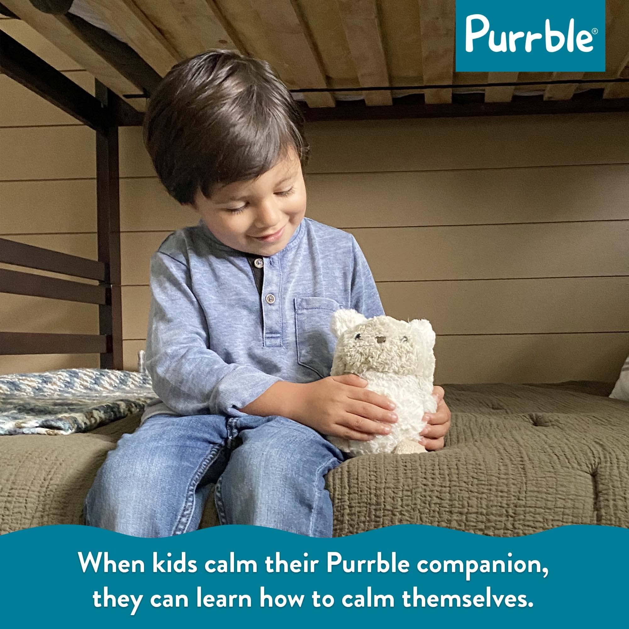 Purrble Purrble - Calming Toy Companion with Dynamic Heartbeat and Soothing Purr - Interactive Plush Companion for All Ages - Stuffed Animal Doll for Emotion Regulation - Cuddle and Pet Plushies