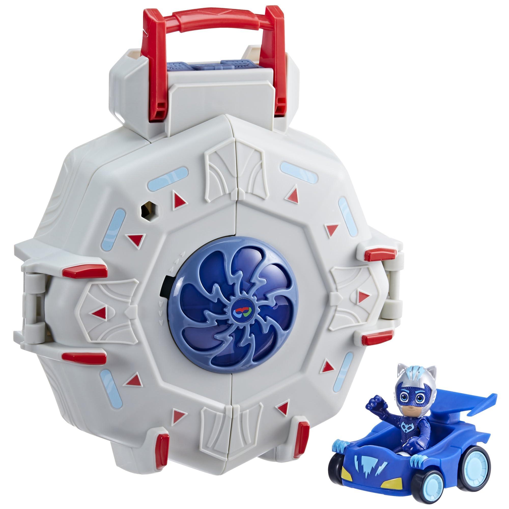 PJ Masks PJ Masks Power Heroes PJ Power Q Playset, Headquarters Set with Car and Figure, Superhero Toys for 3 Year Old Boys and Girls and Up