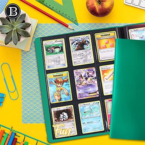 PKMLIFE PKMLIFE Trading Card Binder Holder, 9 Pocket Album Sleeves for Baseball Yugioh MTG TCG Cards, Collection Card Best Protection, 20 Pages Put up to 360 Cards(Greem)