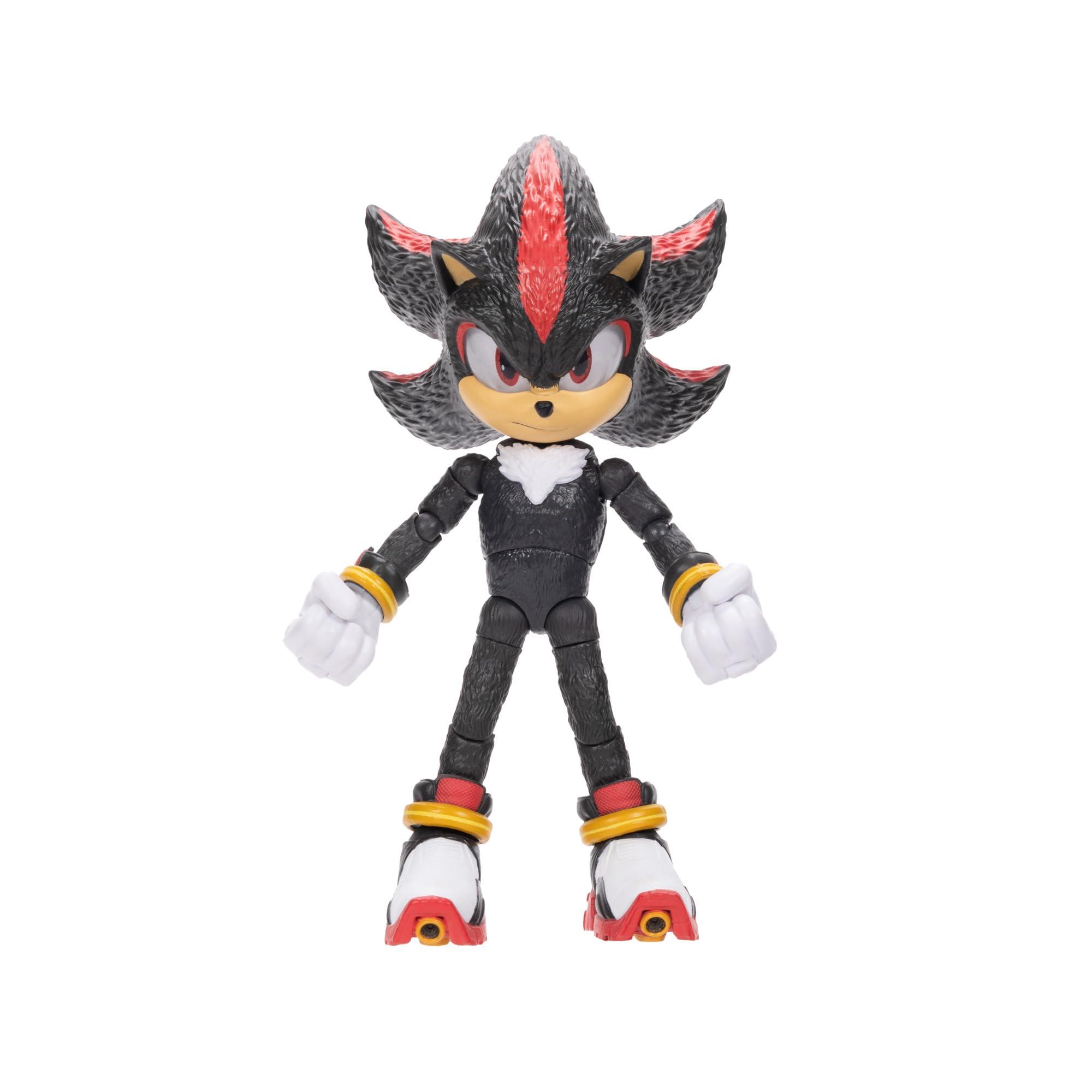 Sonic The Hedgehog Sonic The Hedgehog Sonic 3 Movie Action Figures 5-Inch Shadow Collector Toy Figure, Highly Articulated for Boys Girls - Officially Licensed 3 Movie Product